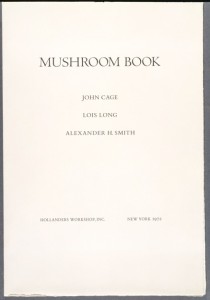 The Mushroom book. Cover page